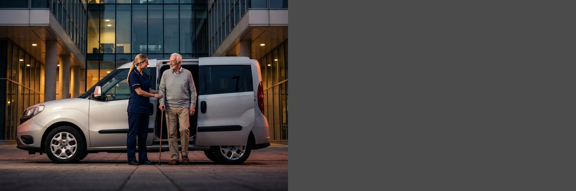 Caregiver providing senior transportation services in California.