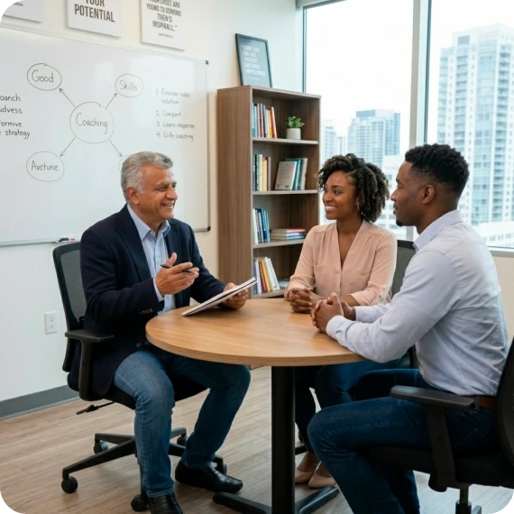 Supportive life coaching session