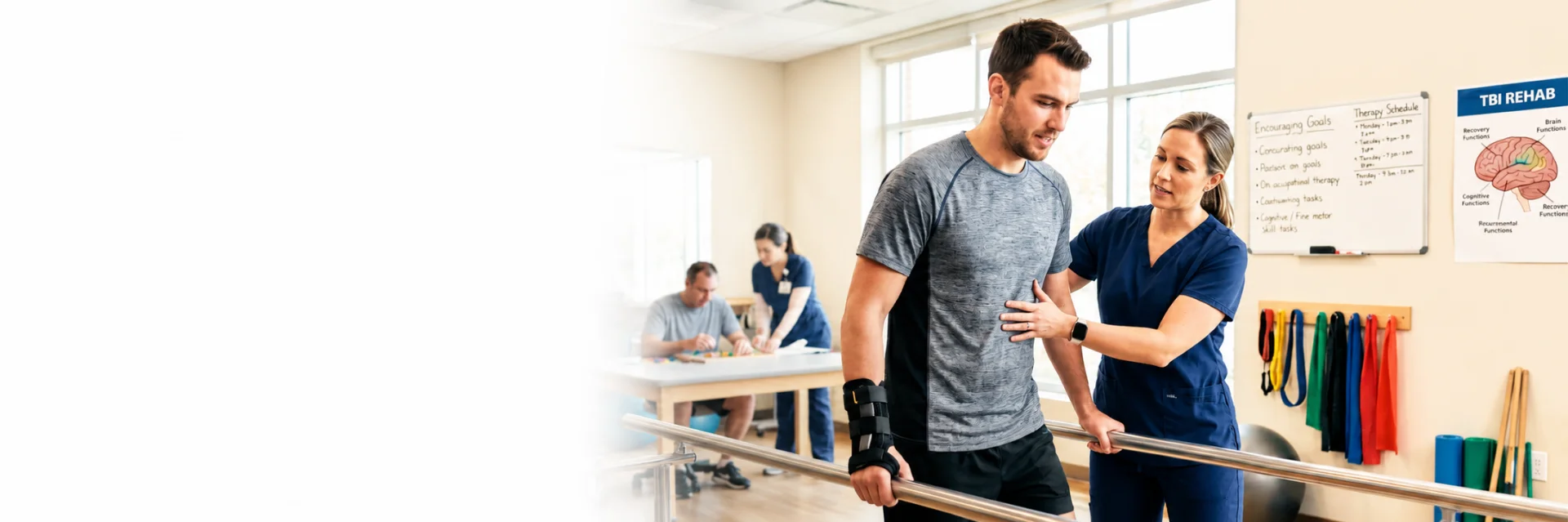 Medical team providing medical rehabilitation services in Florida to a patient