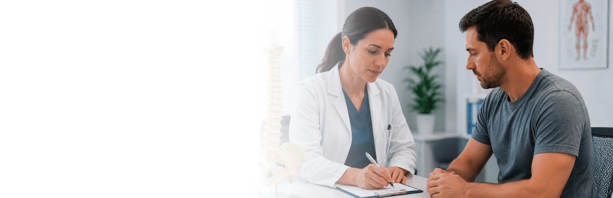 Doctor conducting medical evaluations in Florida clinic