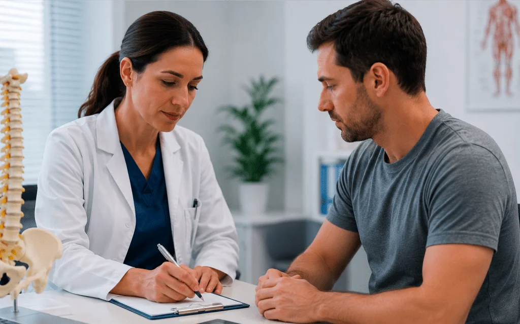 Doctor conducting medical evaluations in Florida clinic