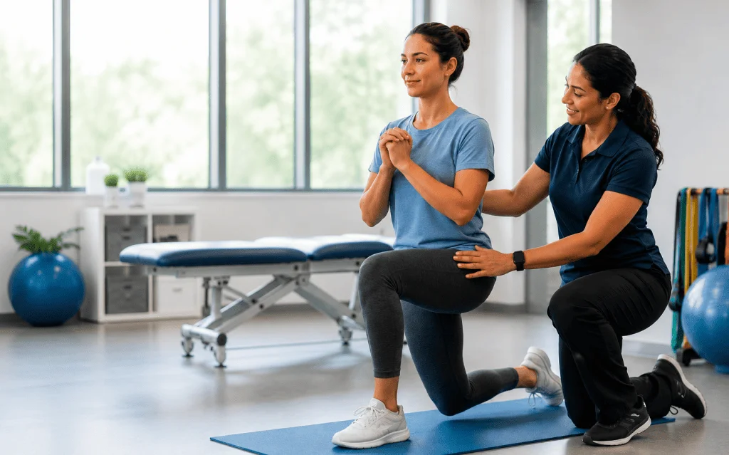 Therapist guiding exercises during physical therapy services in Florida