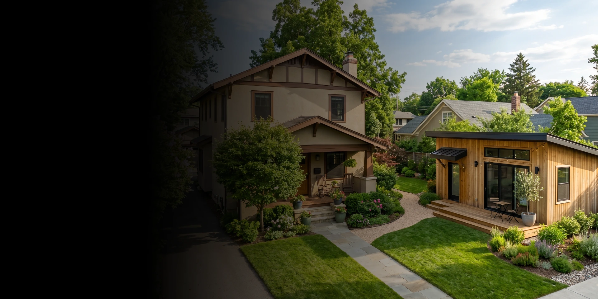 Homeowner reviewing ADU development plans in Los Angeles County.