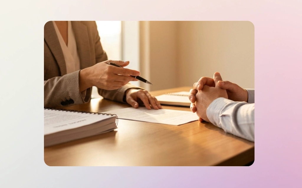 Expert witness services meeting with legal and medical professionals