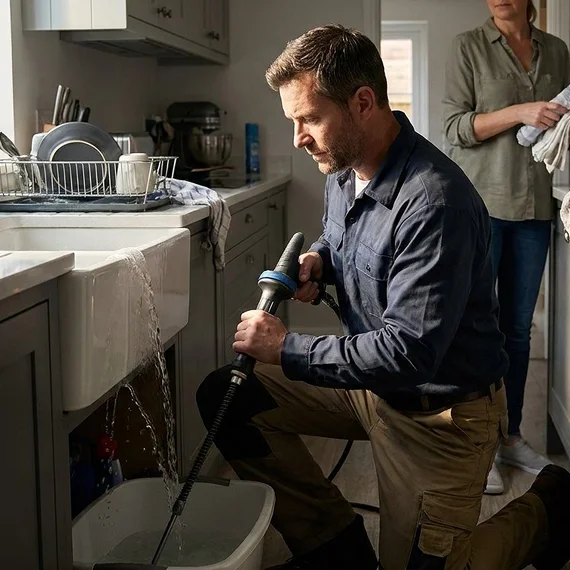 Clearing a severe drain blockage