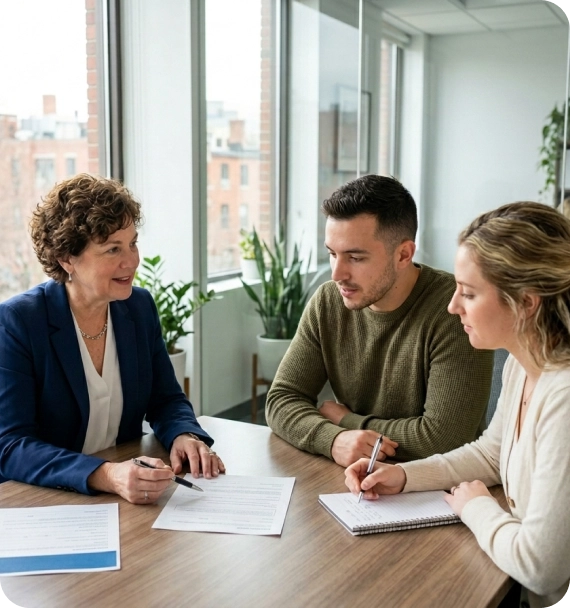 A housing specialist explaining a Rent to Own Program in Canada.