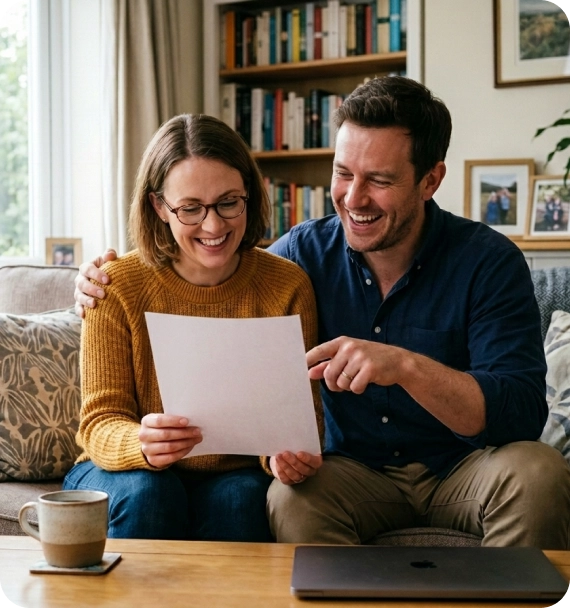 A couple reviewing Alternative Home Financing opportunities in Canada.
