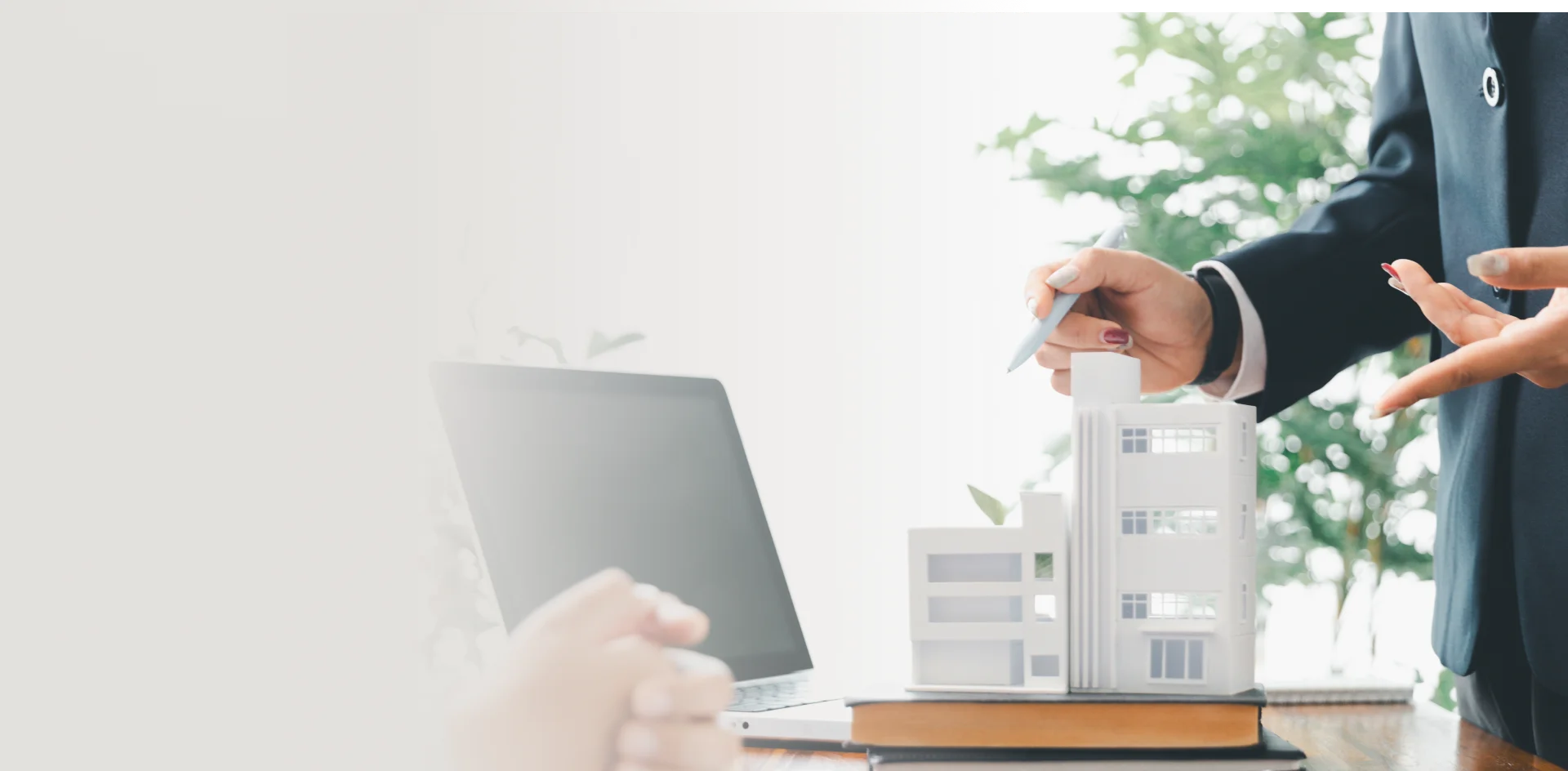 Housing specialist assisting prospective homeowners