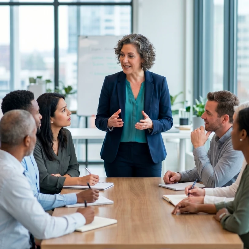 Communication skills coaching session with a business professional.