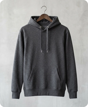 Custom apparel printing design displayed on a premium team hoodie