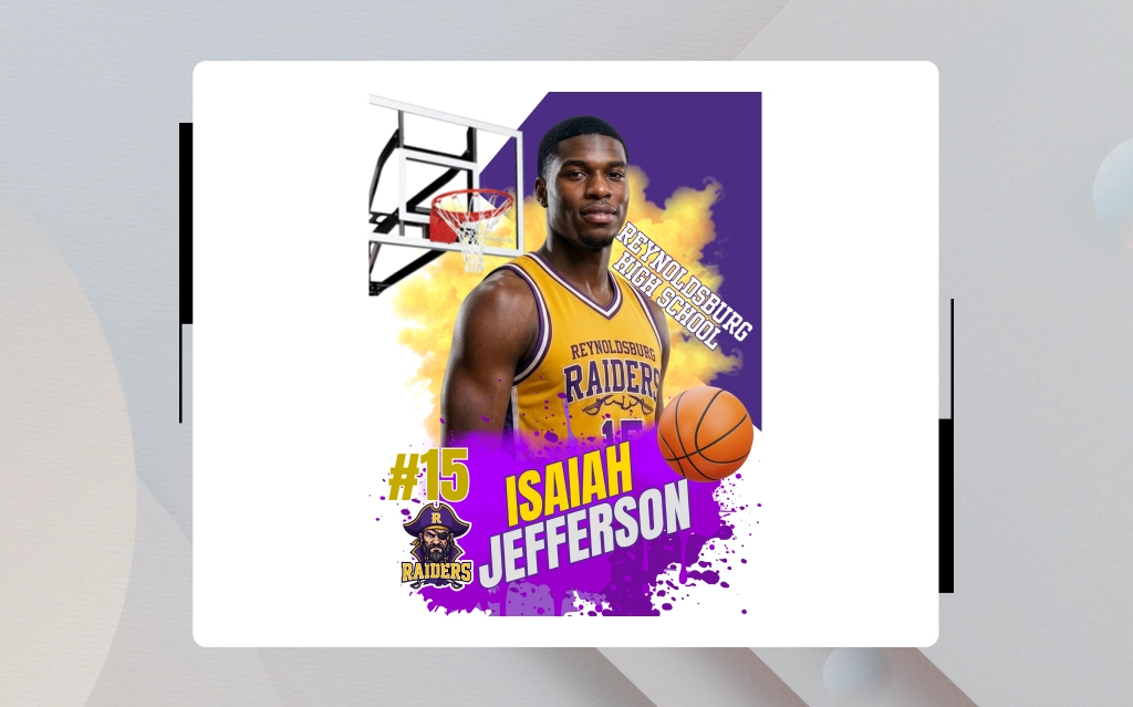 Football players featured on coordinated sports team banners