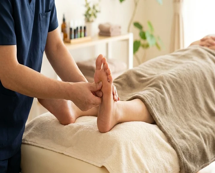 Foot pressure point reflexology at Parm's Wellness Spa