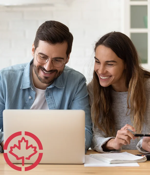A couple receiving advice on spousal sponsorship outside Canada
