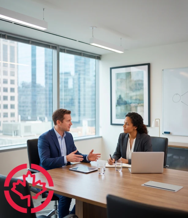 Immigration advisor reviewing Canadian spousal sponsorship paperwork