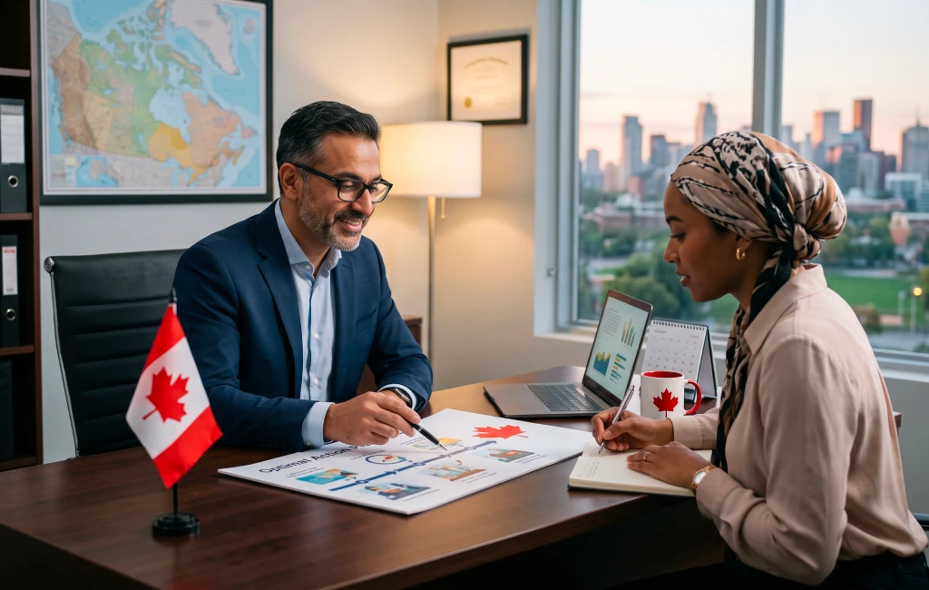 Family discussing family sponsorship for Canada and the USA