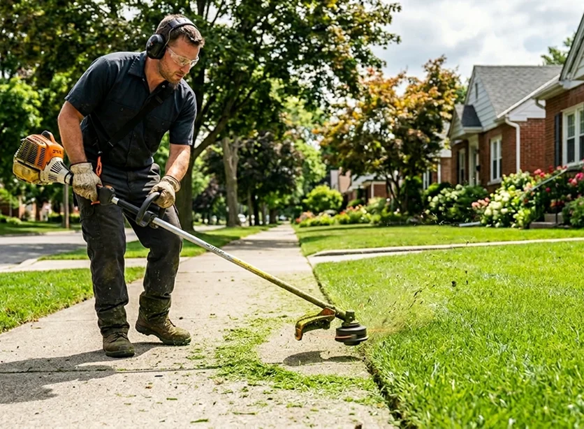 Sidewalk and pathway edge maintenance