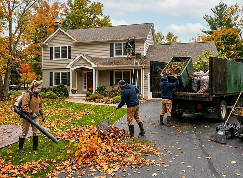 Seasonal property upkeep and debris removal