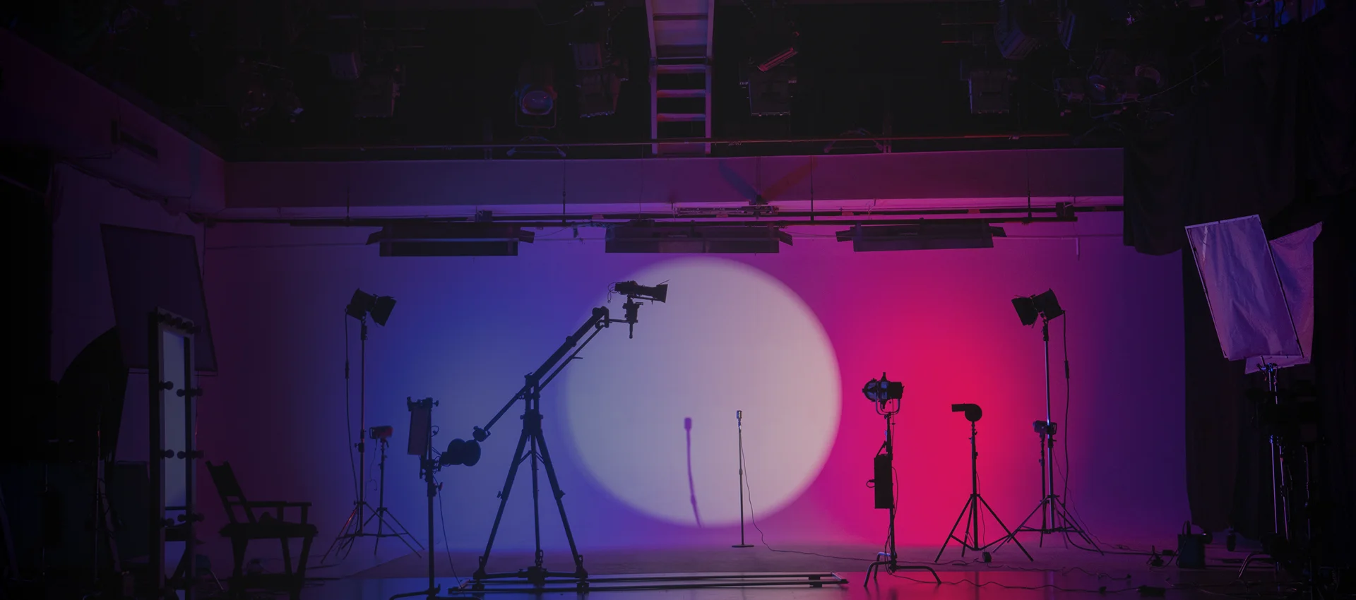 Professional crew filming cinematic video production in Kitchener at a modern office
