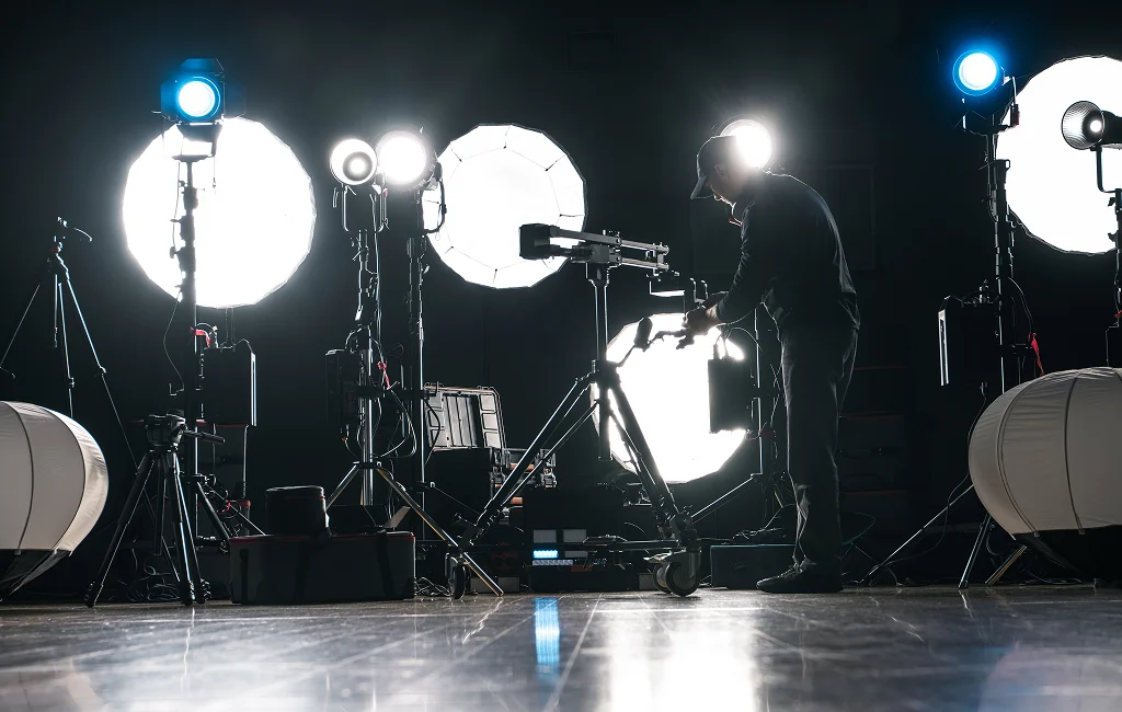 Video production team in Kitchener preparing equipment for a client shoot
