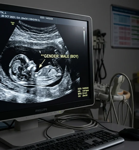 Prenatal imaging session monitoring baby's development