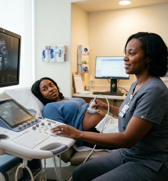 Medical diagnostic ultrasound performed with advanced equipment
