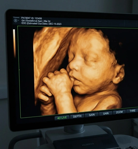 Prenatal ultrasound monitoring fetal development