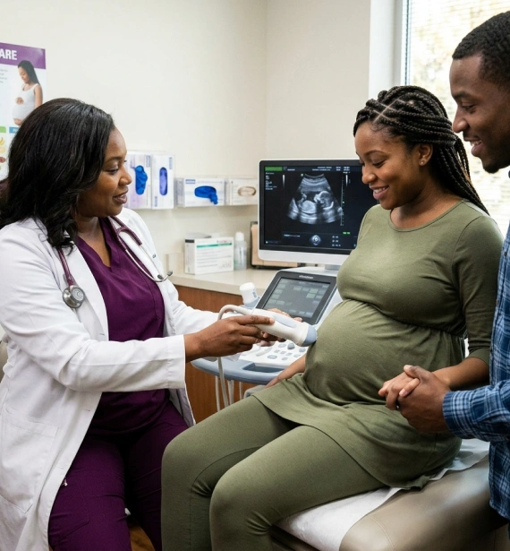 Specialised women's health pelvic ultrasound in a private room