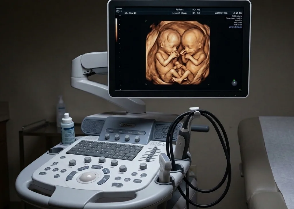 HD live ultrasound revealing a remarkably clear view of baby