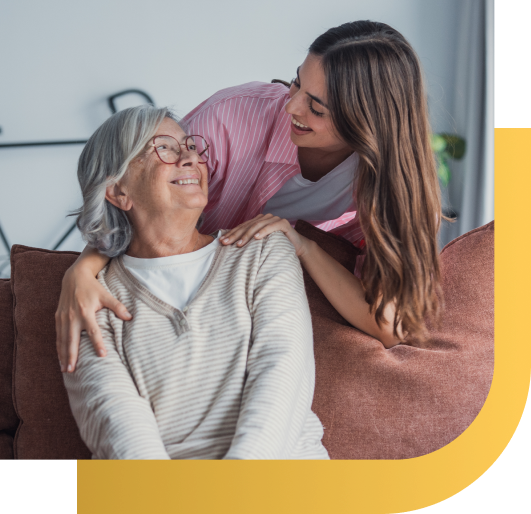 Caregiver helping senior with daily assistance