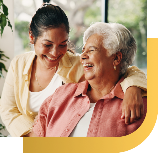 Senior caregiver providing companionship at home