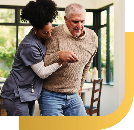 Shopping assistance for seniors at grocery store