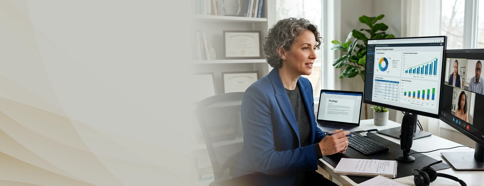 Business owner discussing virtual CFO services during a planning meeting