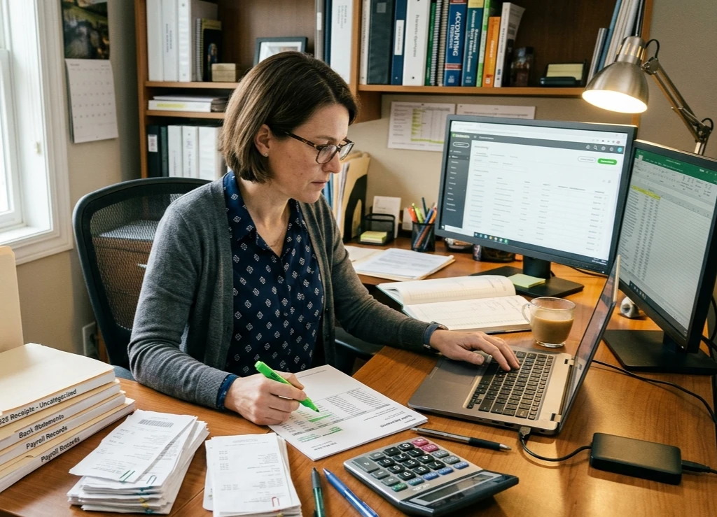 Accountant performing book cleanup services in Oakland County