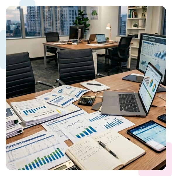 Professional accountant in Oakland County reviewing financial reports