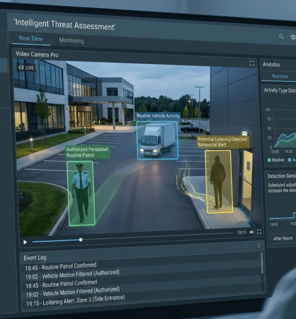 AI security monitoring in Mississauga helping monitor business access points.