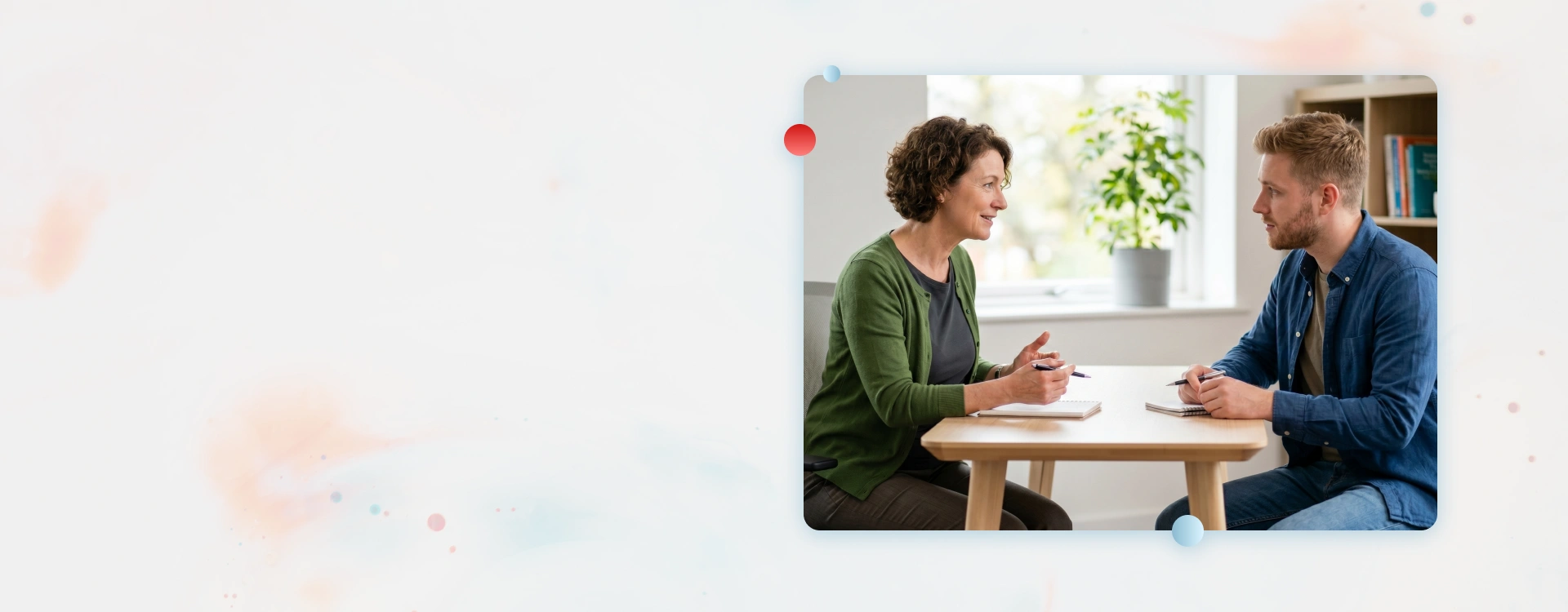 Client discussing goals during health coaching in Wilmington.