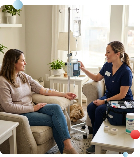 Wellness assessment helping personalize IV treatment.