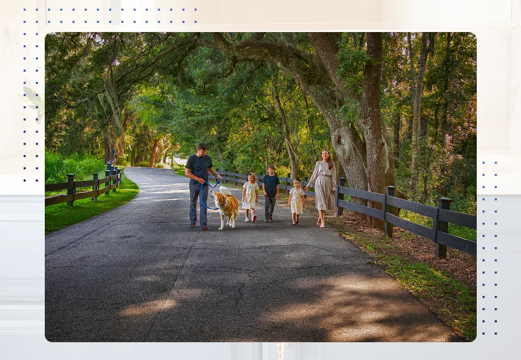 Family photography in Tallahassee capturing genuine smiles at sunset.