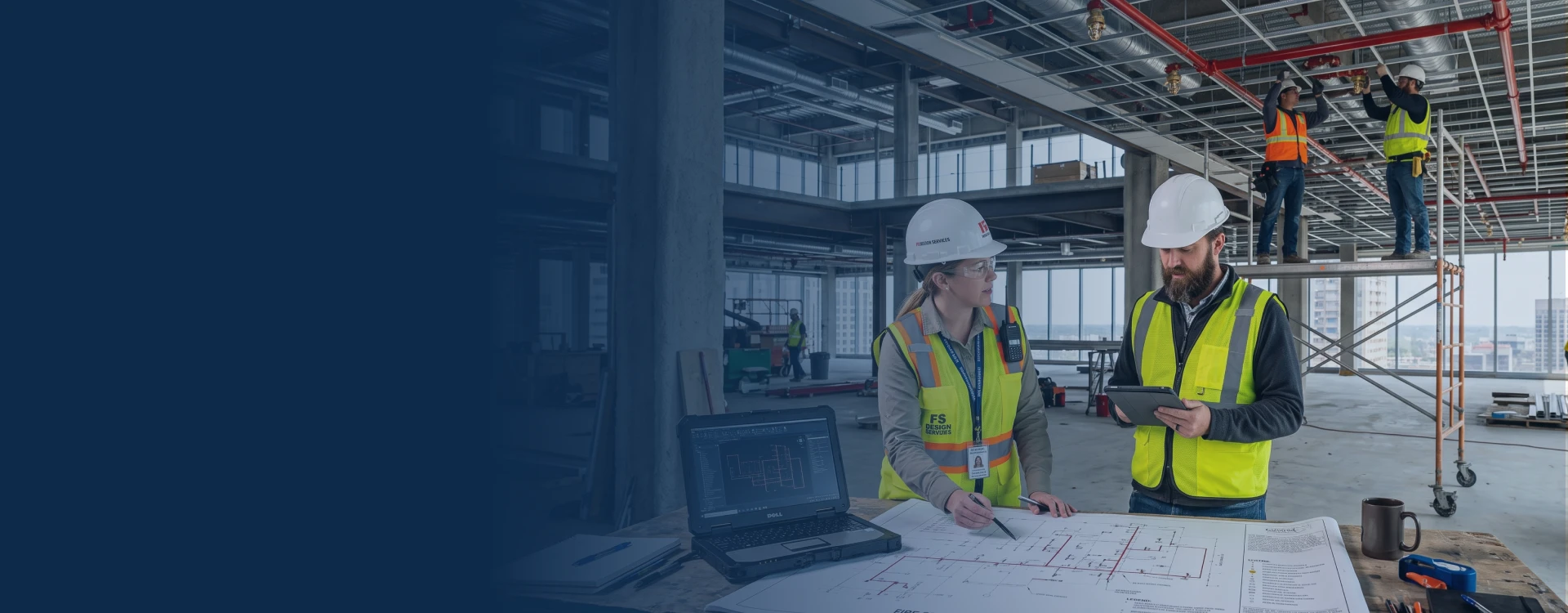 Engineer preparing commercial fire sprinkler system design in Toronto
