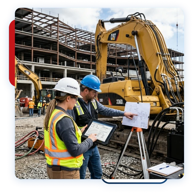 Construction team discussing high-rise fire protection requirements