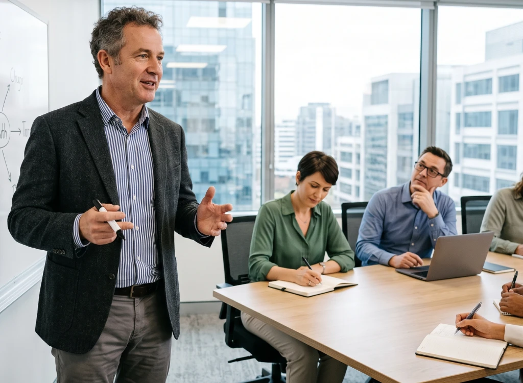 Sales professional improving communication through sales training and coaching.