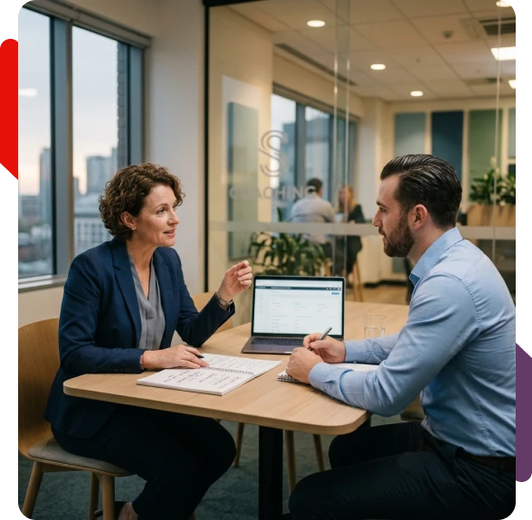 Group sales coaching workshop helping teams improve customer conversations.