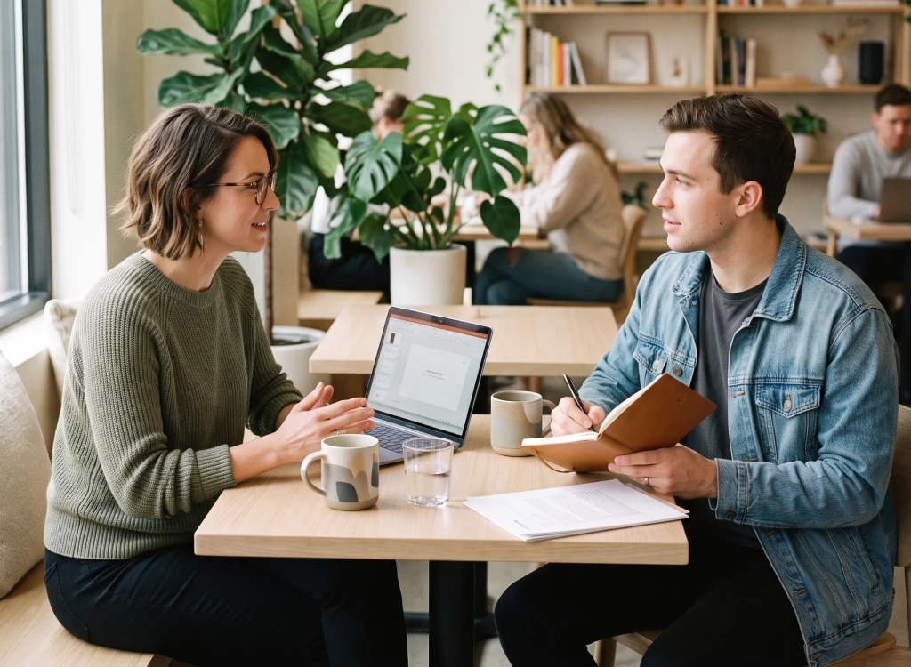 Individual exploring personal services to achieve meaningful life goals.

