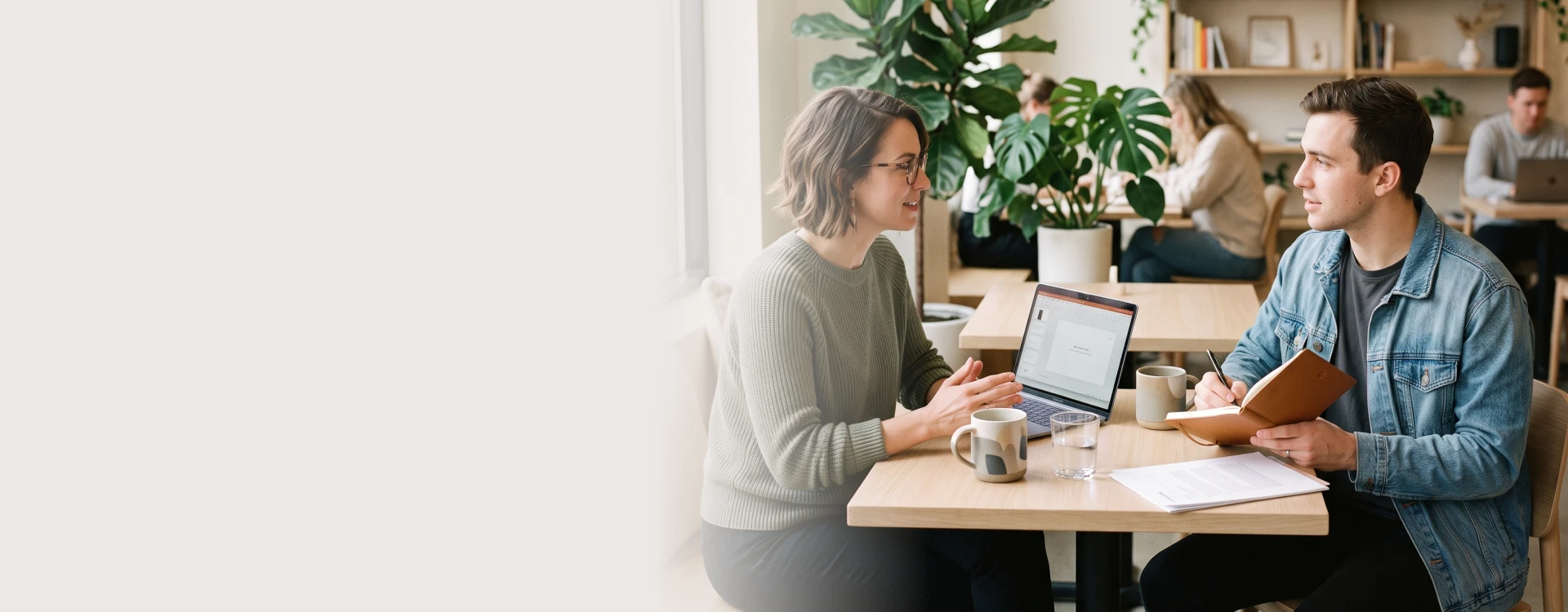 Individual exploring personal services to achieve meaningful life goals.