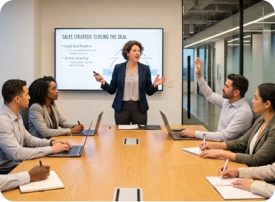 Interactive workshops helping professionals develop new skills.