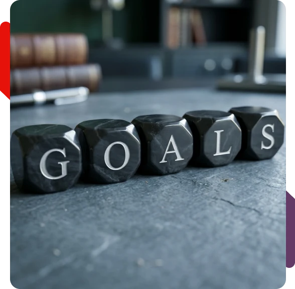 Coach guiding a client through smart goal creation.