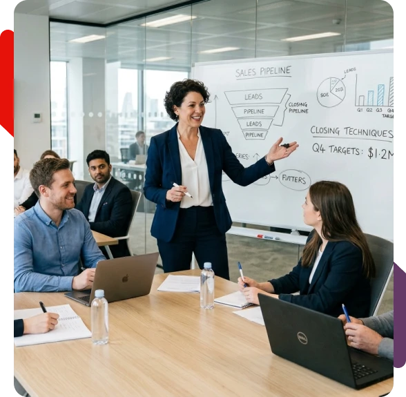 Sales professional building confidence through sales training.