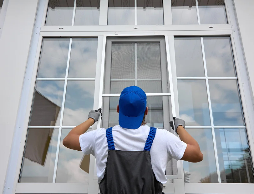 Custom glass window installation