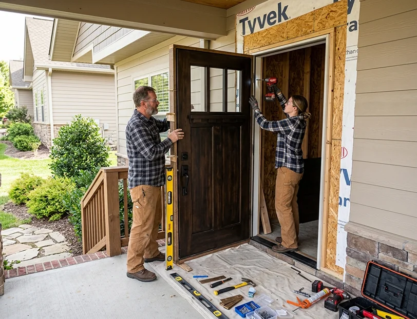 Reinforced entry door installation