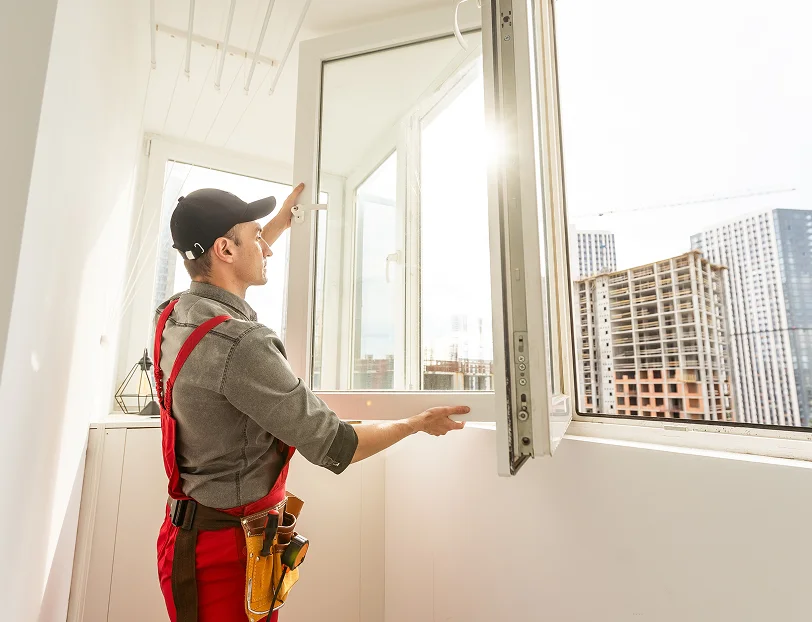 Custom glass window installation
